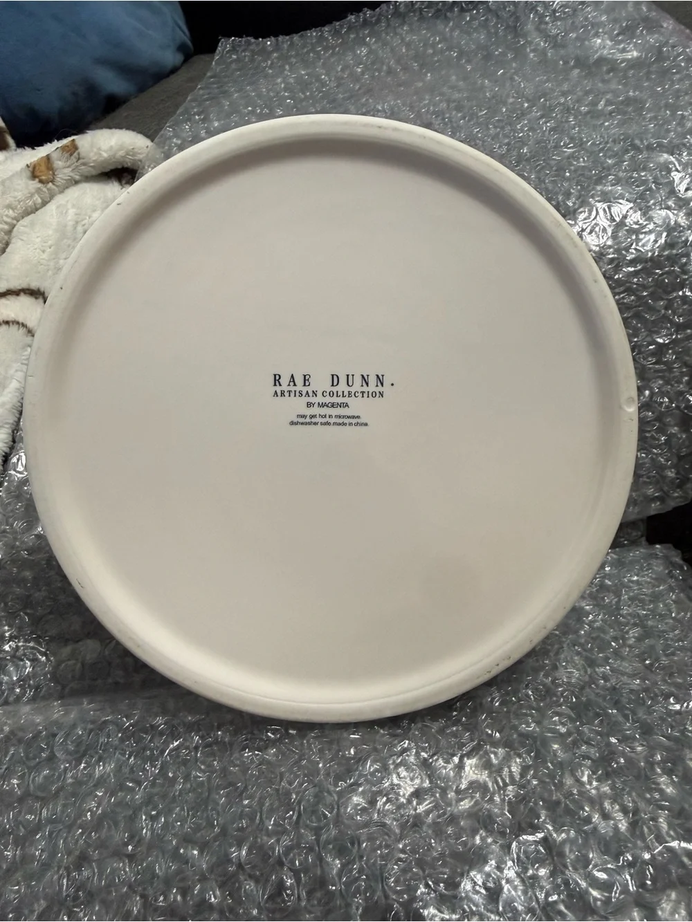 Rae Dunn White 'SANTA PAWS' Ceramic Dog Bowl